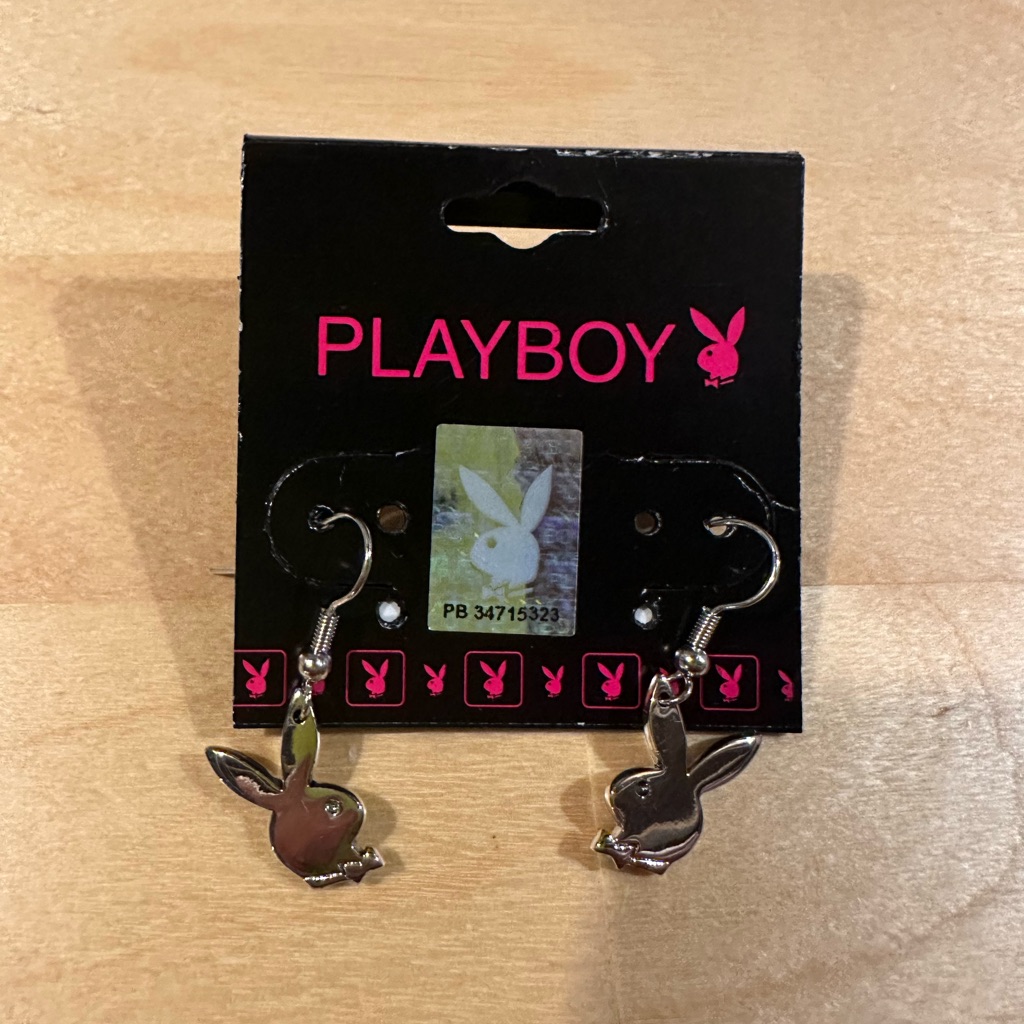 Authentic Playboy Bunny Silver Earrings Brand New W Authentic Playboy Hologram